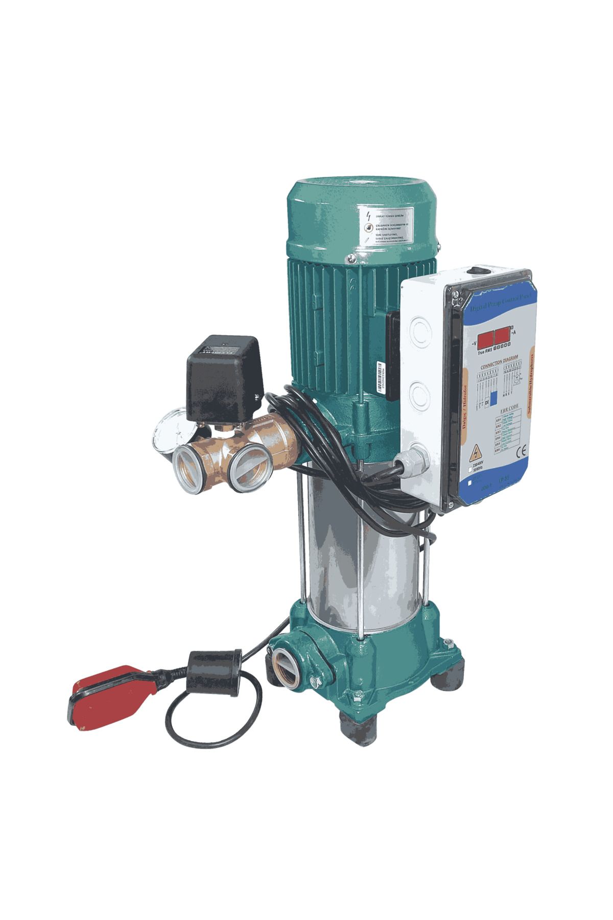 logipump Varan PVM4-4x1 HID Noril Fanlı Tek Pompalı Hidrofor 1.5 HP / 1.1 kW, Trifaze 380 V, 53 Mss, 12 m3/h
