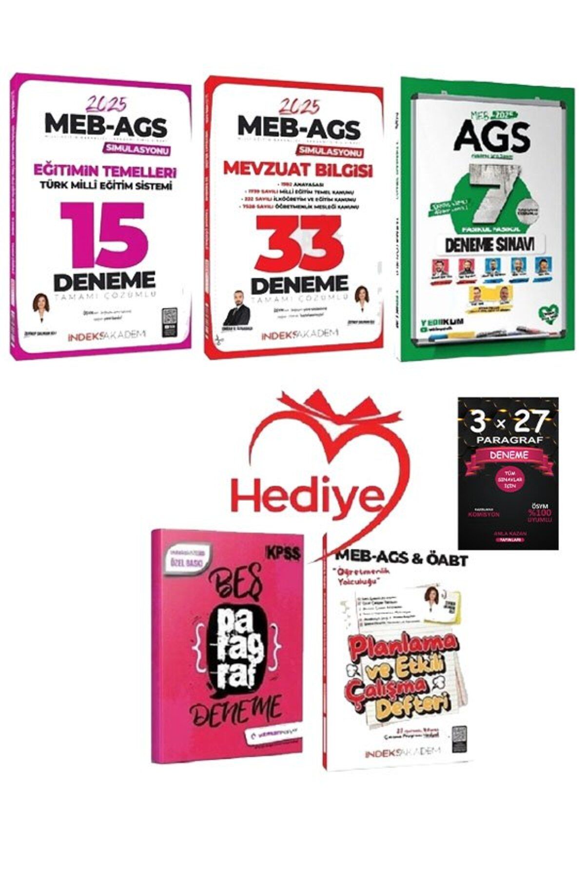 Anla Kazan Yayınları Yediiklim + İndeks 2025 MEB-AGS Tüm Dersler + Eğitimin Temelleri + Mevzuat 7+15+33 Deneme 3 lü Set