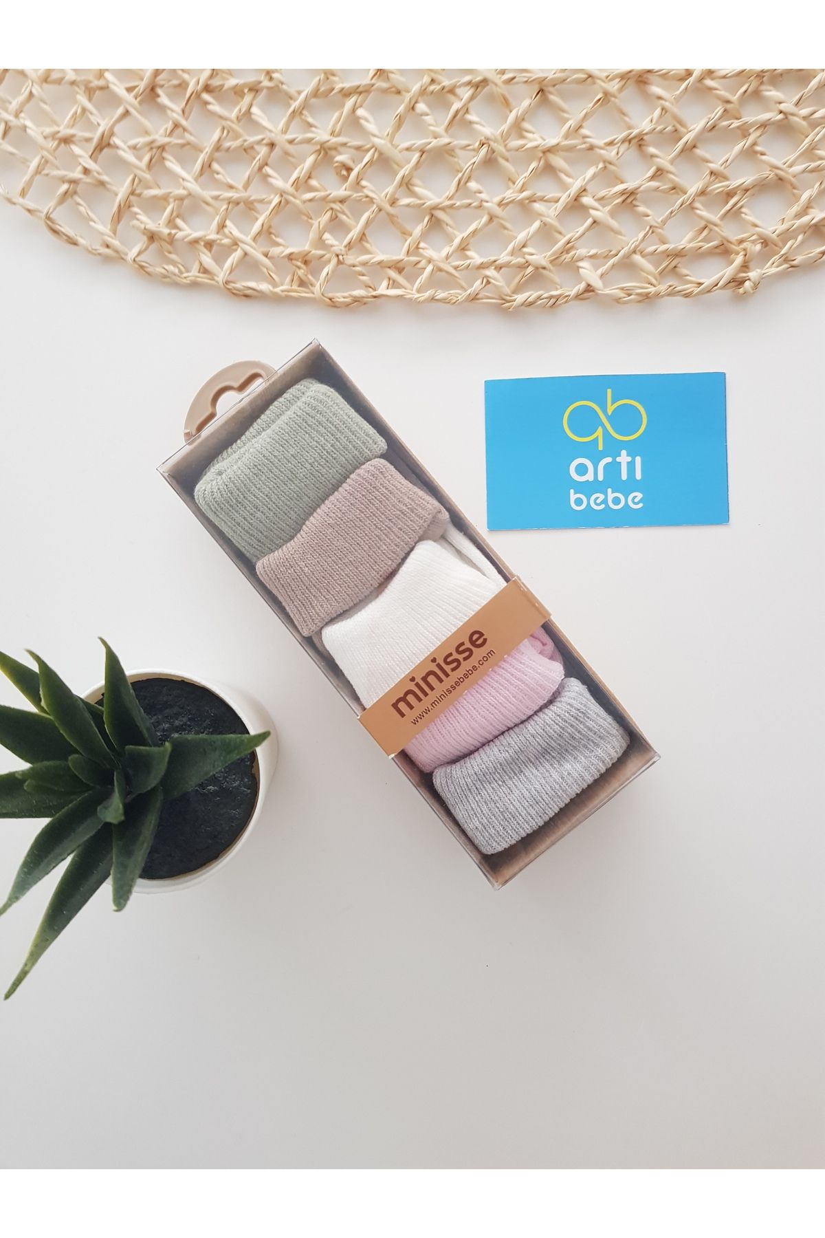 artıbebe Yenidoğan Renkli Bebek 5'li Çorap Seti | %100 Pamuklu Antialerjik Kız Erkek Unisex | Mevsimlik