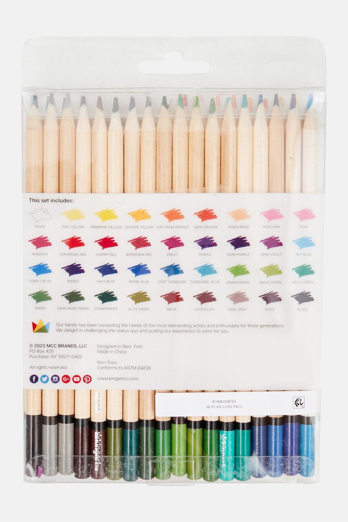 Kingart-36 Pieces Colored Pencil Set, Beige Combo 2