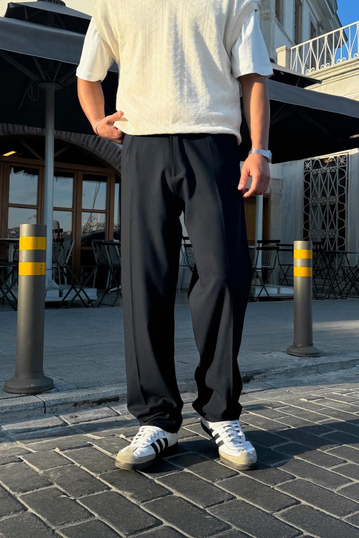 Flaw Wear Relax Fit Basic Lacivert Kumaş Pantolon