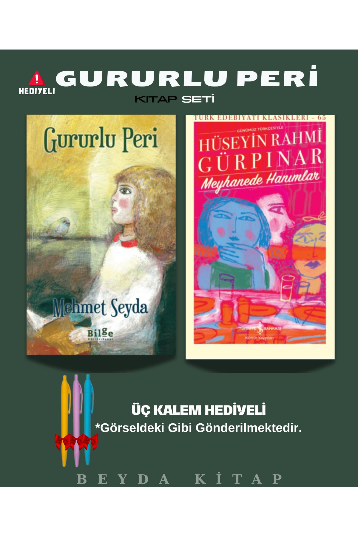 Bilge Kültür Sanat Gururlu Peri - Meyhanede Hanımlar - Mehmet Seyda - Kitap Seti - Kalem Hediyeli