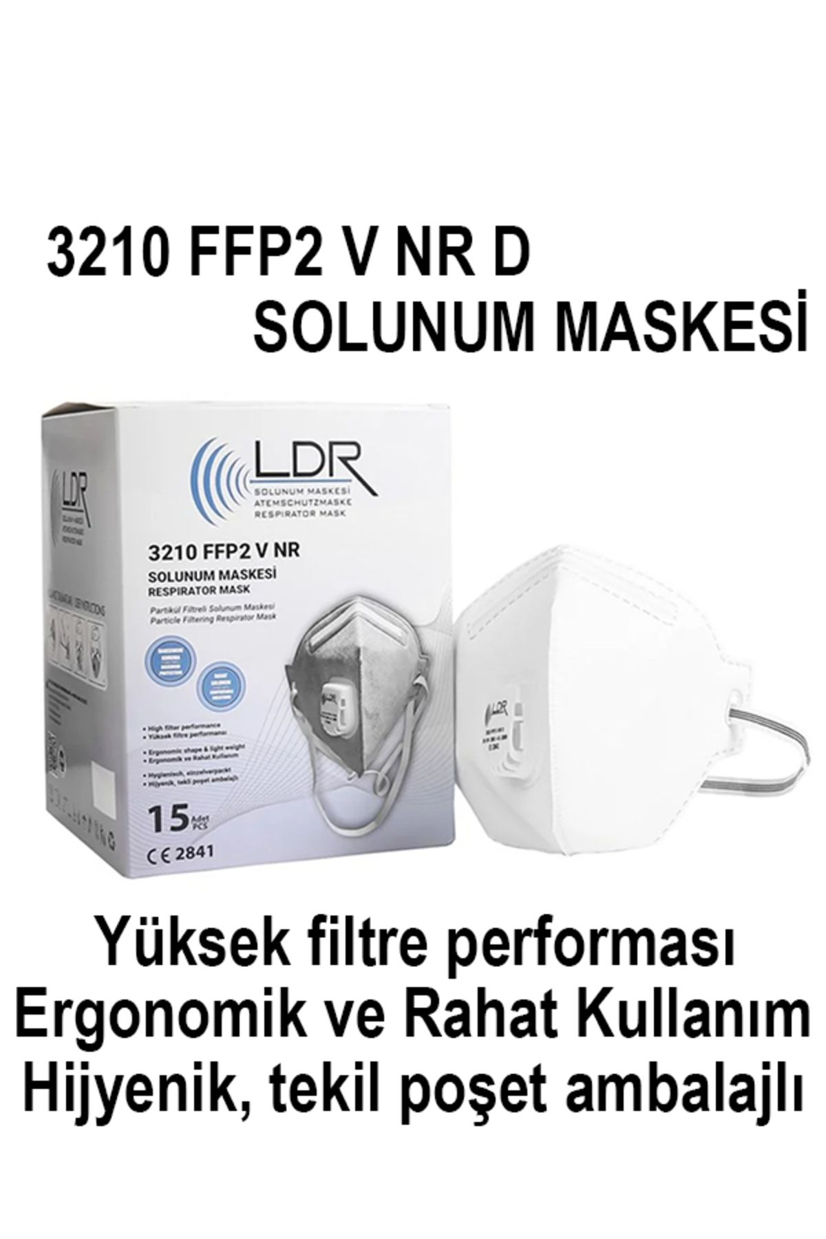 ATA İŞ GÜVENLİĞİ LDR FFP2 NR V 3210 Solunum Maskesi 15'li Paket