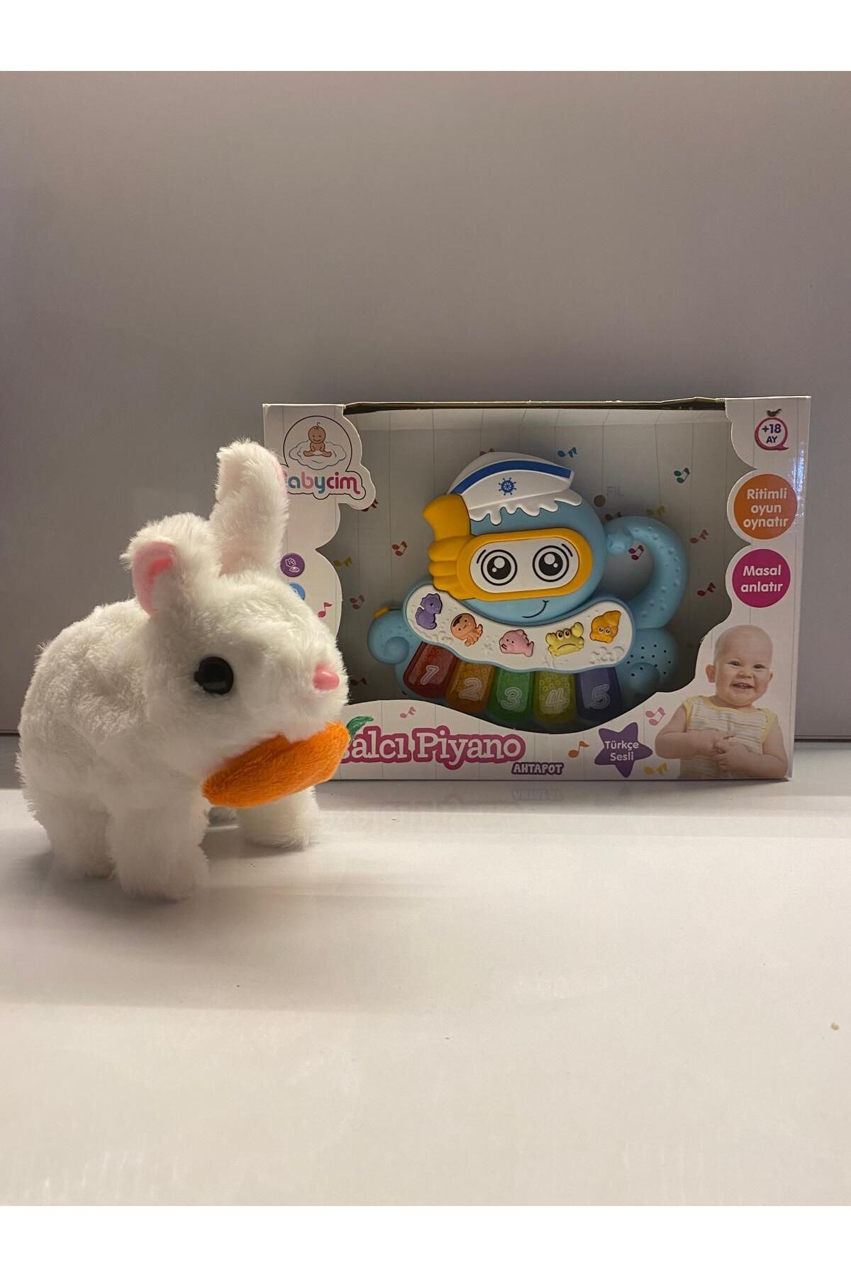 smilechild zıplayan tavşan ve masalcı ahtapot oyuncak piyano