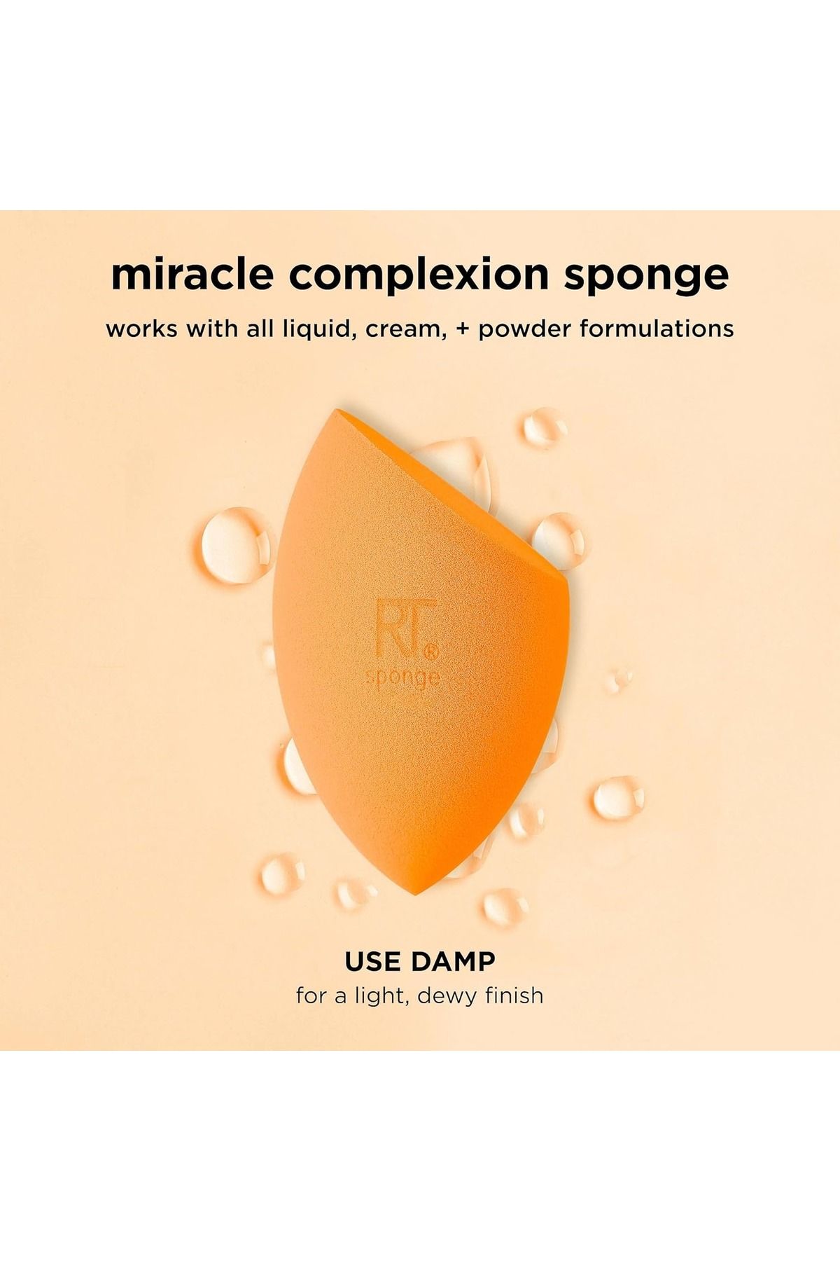 Real Techniques-3in1 Multifunctional Miracle Complexion Sponge With Travel Sponge Case, Orange 5