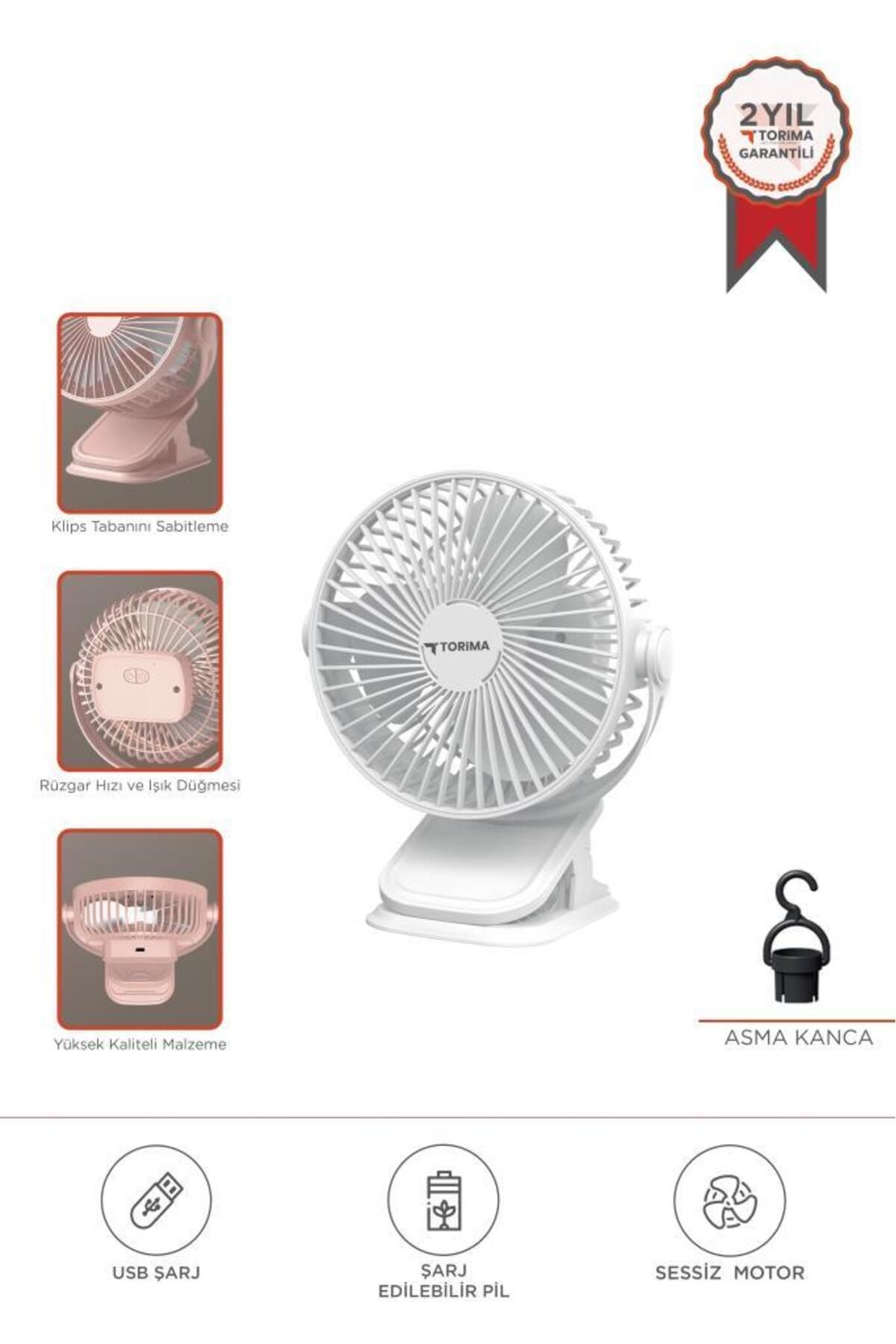 Torima F-15 Beyaz Mini Fan Vantilatör