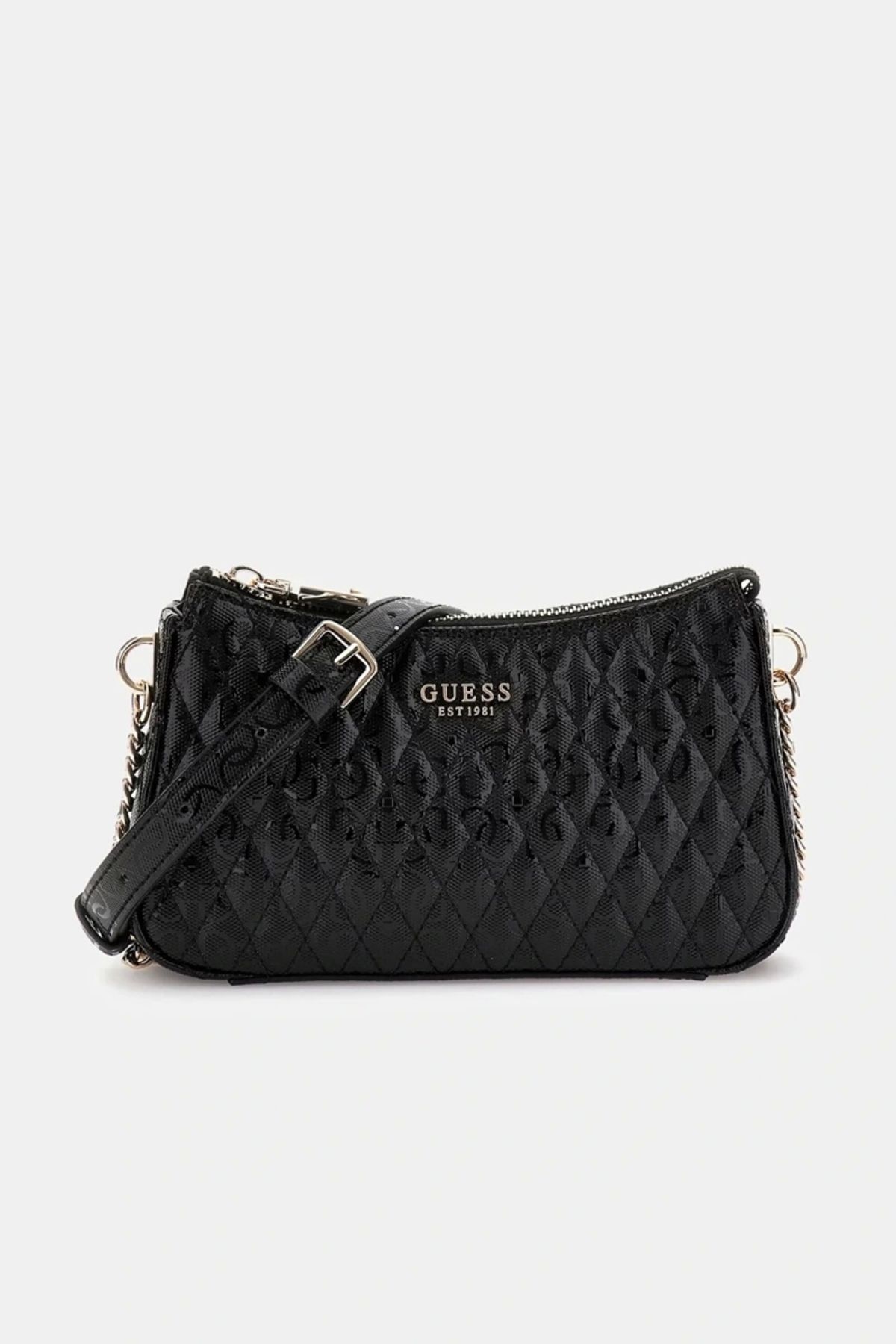 Guess Betula Mini Crossbody Top Zip Damska Czarna Mini Torebka Hwgg9626720-bla Kobieta - One Size