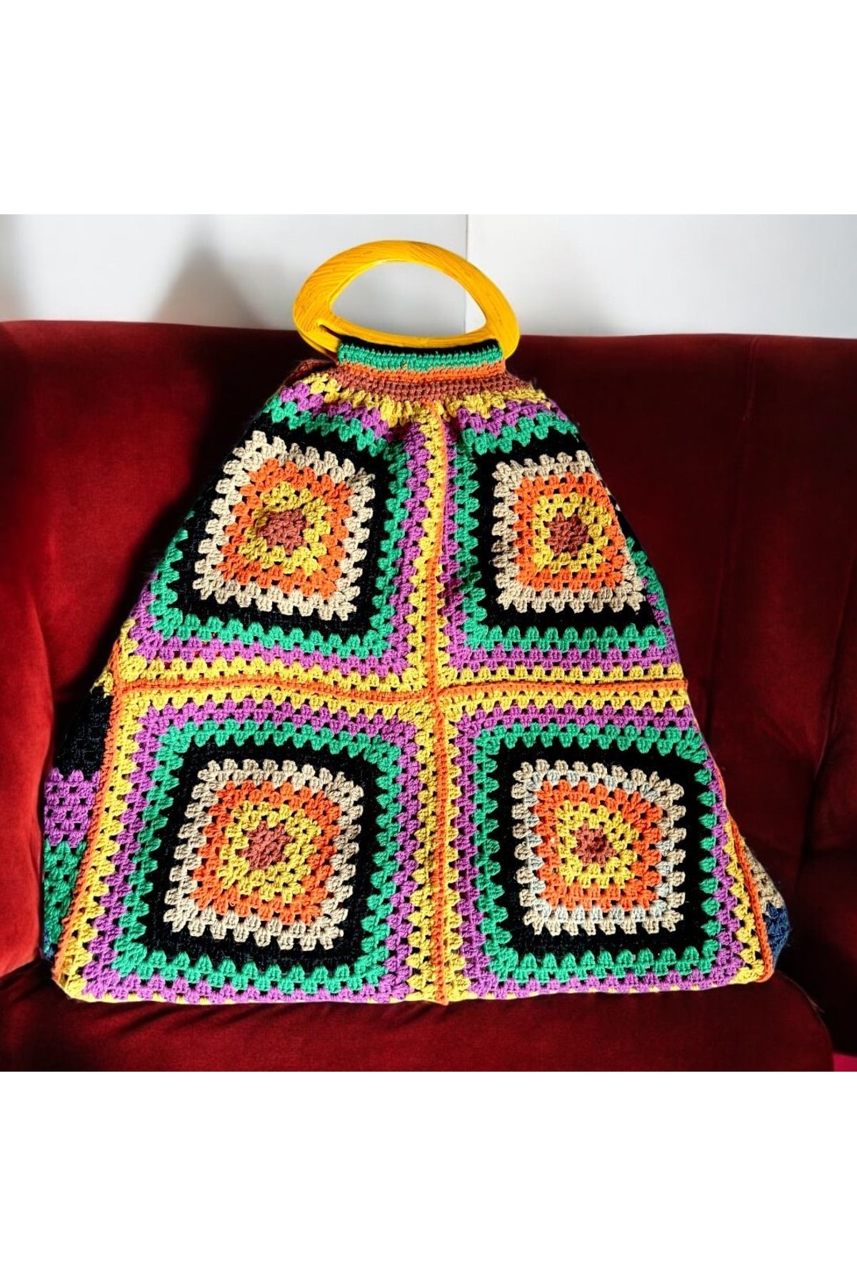 Pinty Design Büyük Boy Kadın Kroşe Çanta 70 Cm