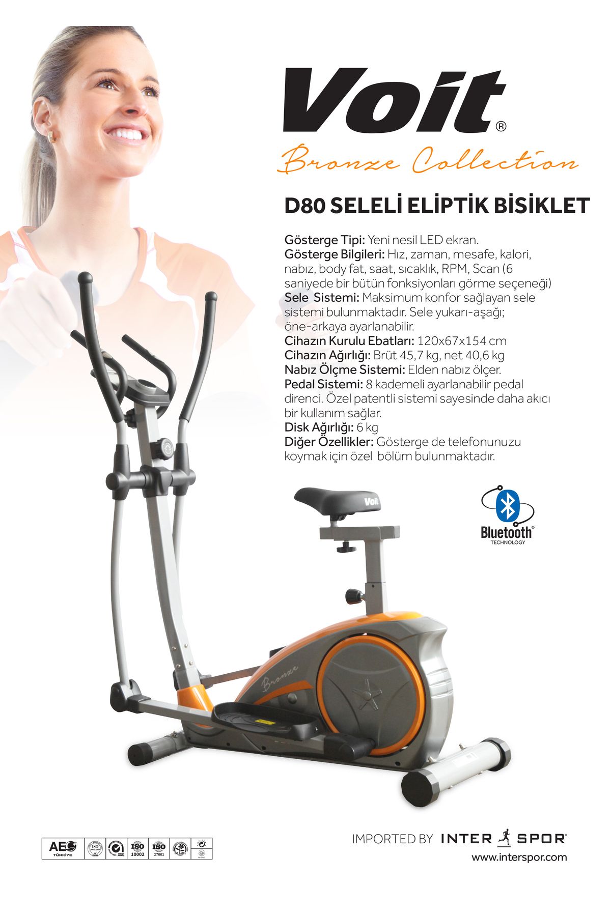 Voit D80 Seleli Manyetik Eliptik Bisiklet