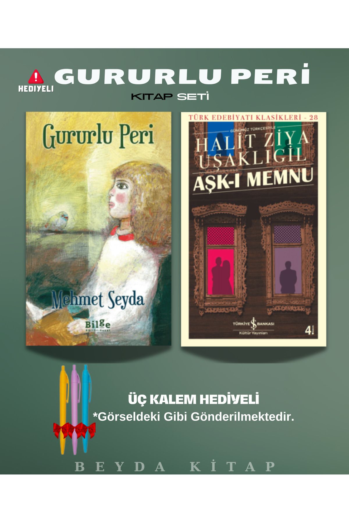Bilge Kültür Sanat Gururlu Peri - Aşkı Memnu - Mehmet Seyda - Kitap Seti - Kalem Hediyeli