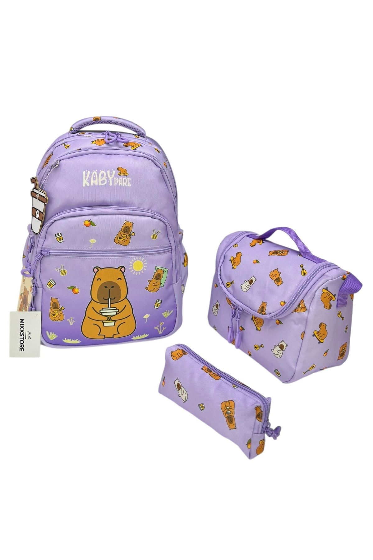 Çınka Bags Ortopedik Sırt Destekli Folyo Beslenmelik Ve Kalemlikli Sırt Ilkokul Çantası 3'lü Set