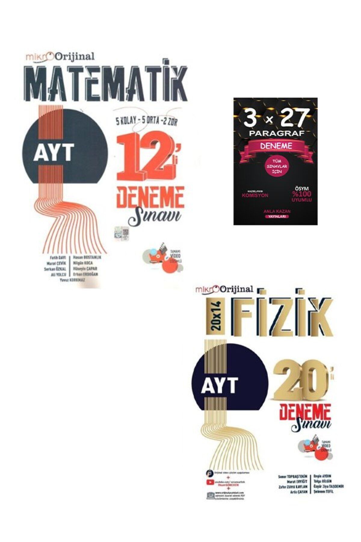 Anla Kazan Yayınları Orijinal Mikro AYT Matematik+Fizik Deneme Sınavı+Anla KAzan PAragraf