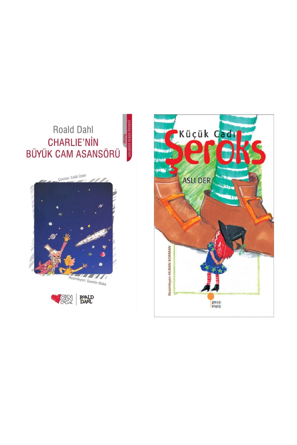 Günışığı Kitaplığı Küçük Cadı Şeroks & Charlie'nin Büyük Cam Asansörü ( 2 Li Set )