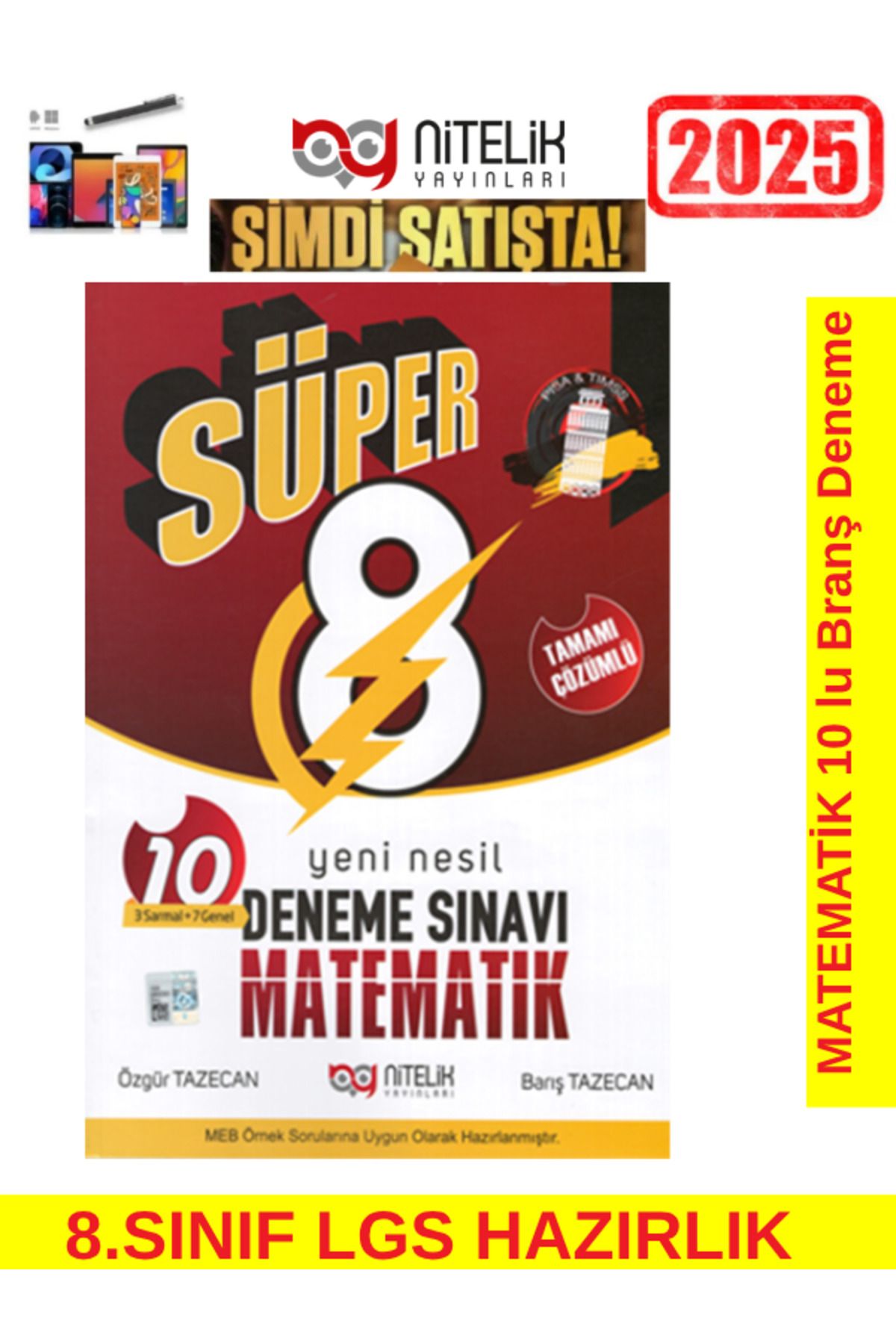 Palme Yayınevi Nitelik Yayınları 2025 Süper Matematik Tamamı Çözümlü 10 Deneme+Android Kalem