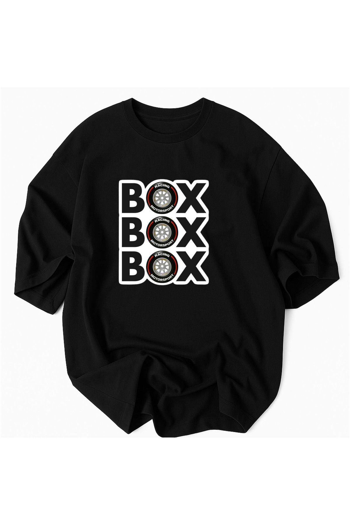 Racıng Oversize Racıng Erkek Tişörtleri-RACING® Resmi Koleksiyon Box Box Box %100 Pamuk T-Shirt
