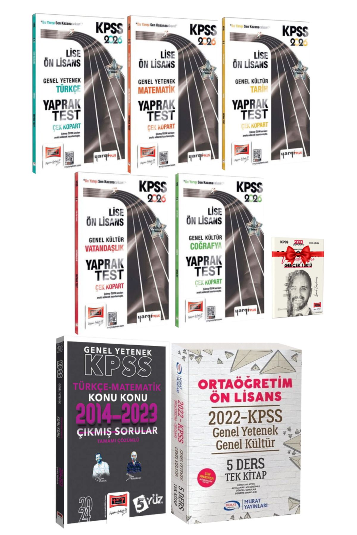 Yargı Yayınları 2026 KPSS Lise Ön Lisans Türkçe Matematik Tarih Coğrafya Vatandaşlık Yaprak Test+ Konu+ Çıkmış Soru