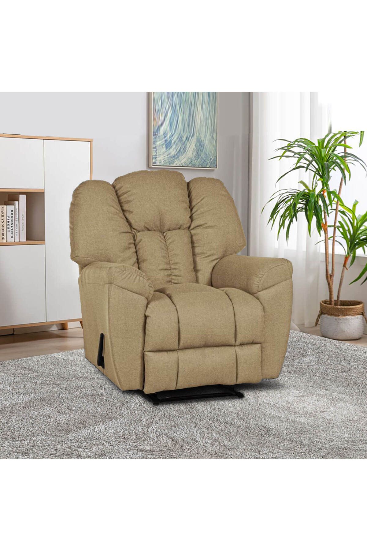 Lazy Vibes-Modern Canvas Recliner Chair | Fixed in premium linen fabric 1