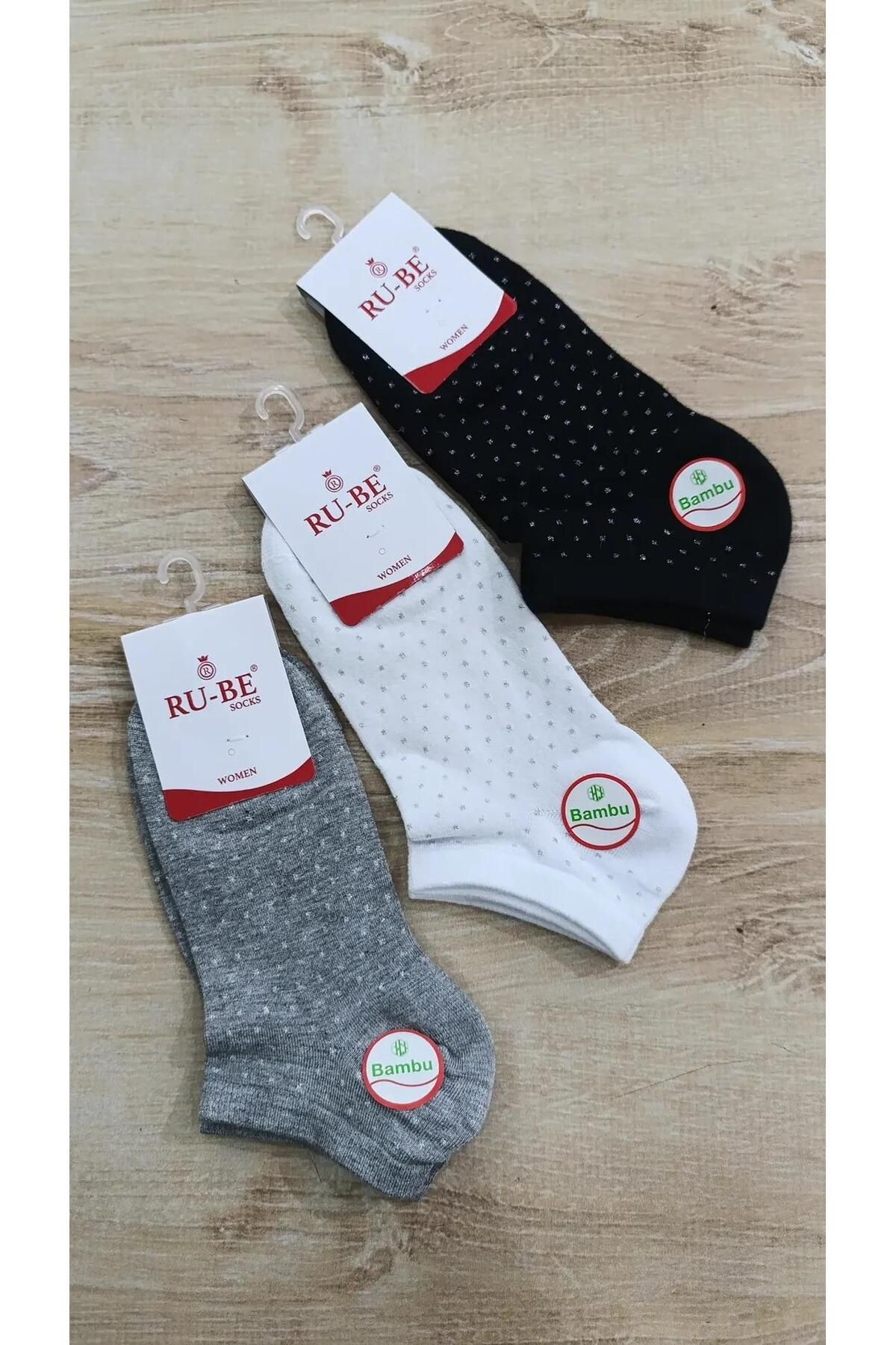 RU-BE BAMBOO SİMLİ LÜX PATİK ÇORAP 3ÇİFT