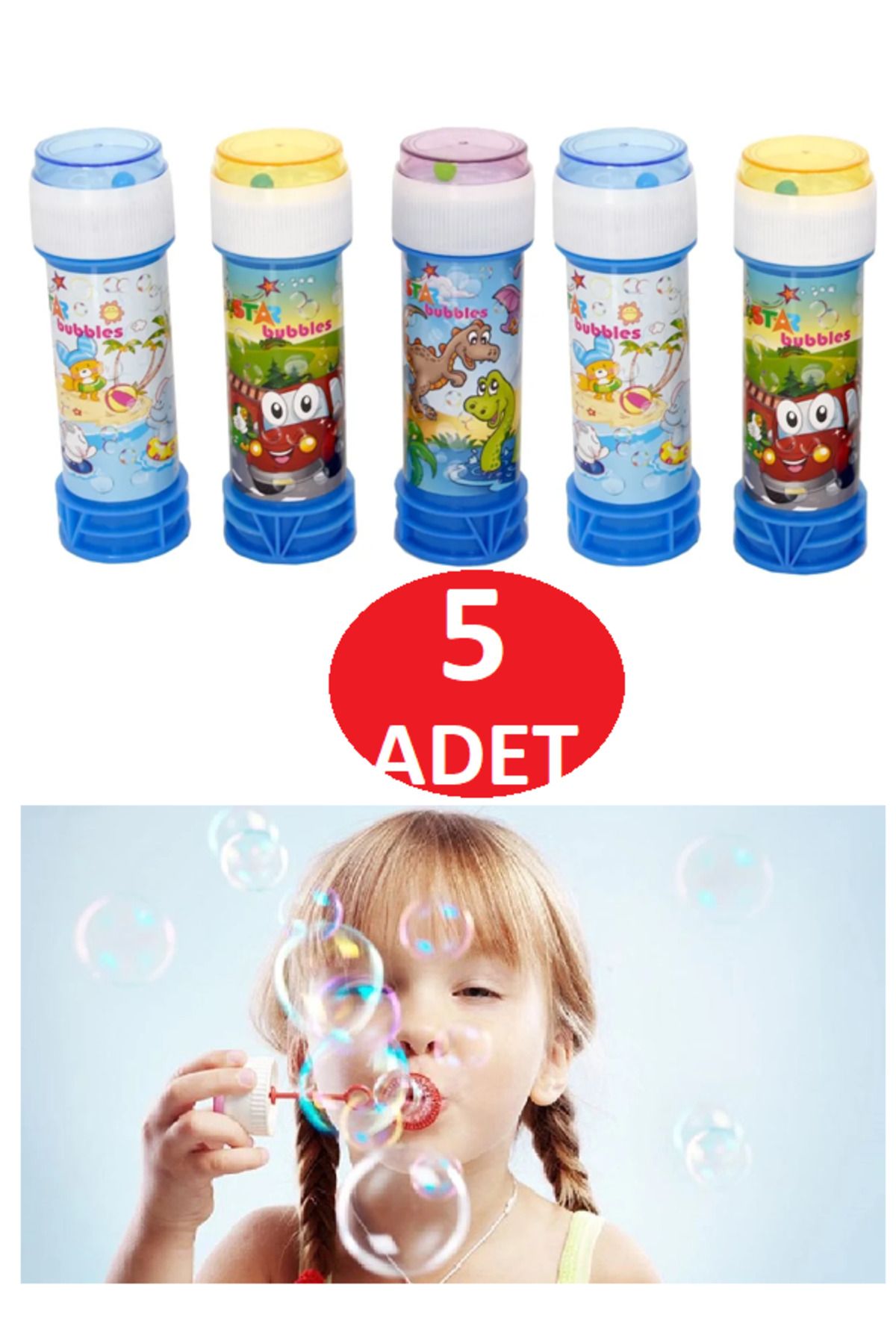 ANI OFİS KIRTASİYE A K Köpük Baloncuk Yapma Üfleme Seti (5 ADET) Balon Yapma Oyuncak