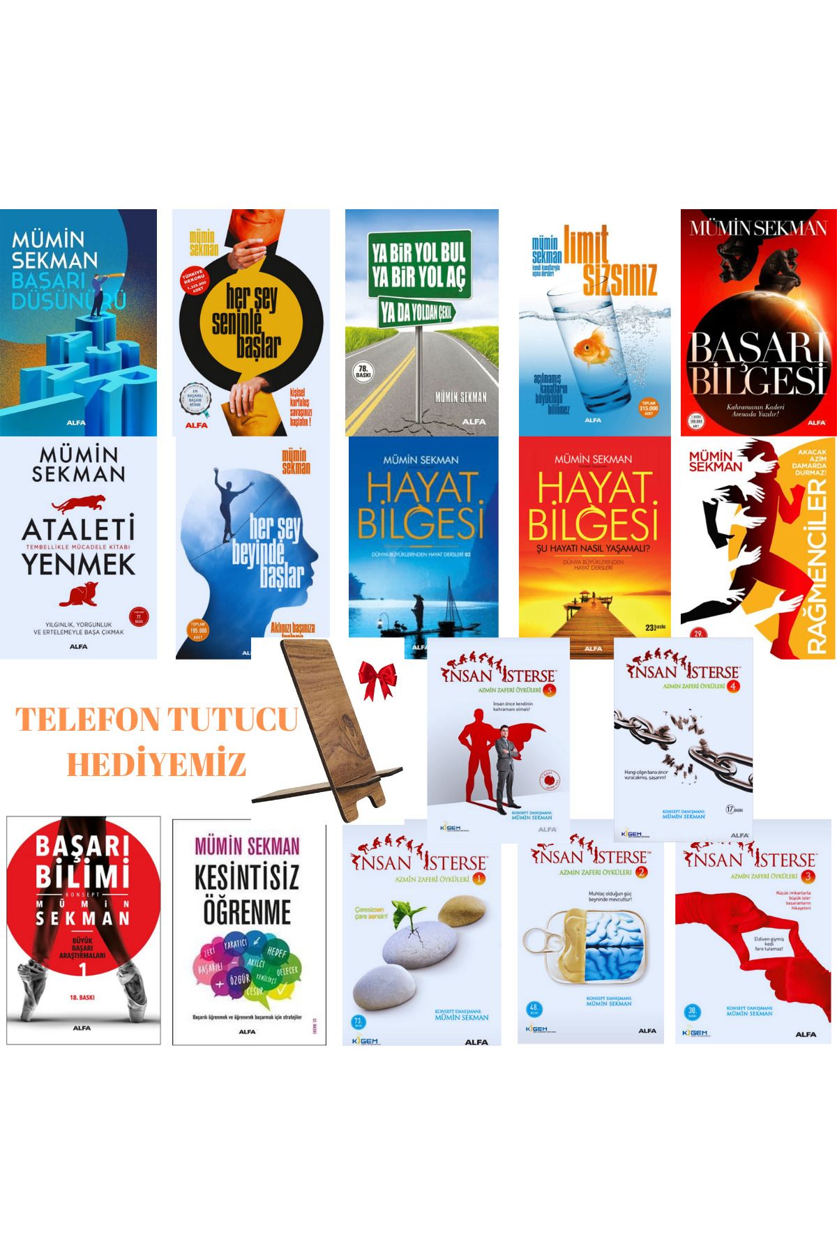 Alfa Yayınları Mümin Sekman Full set 17 kitap/ Başarı Düşünürü - Başarı Bilgesi - Hayat Bilgesi - İnsan İsterse