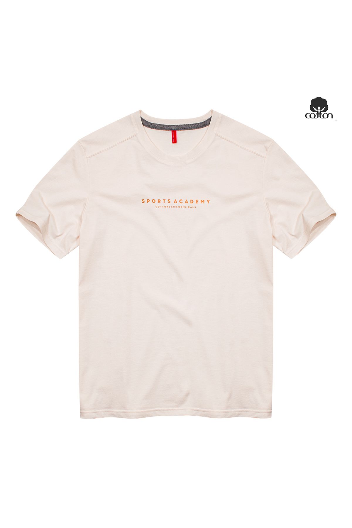Cottonland Erkek ACADEMY Normal Kesim O Yaka Penye Pamuk T-Shirt KEMİK