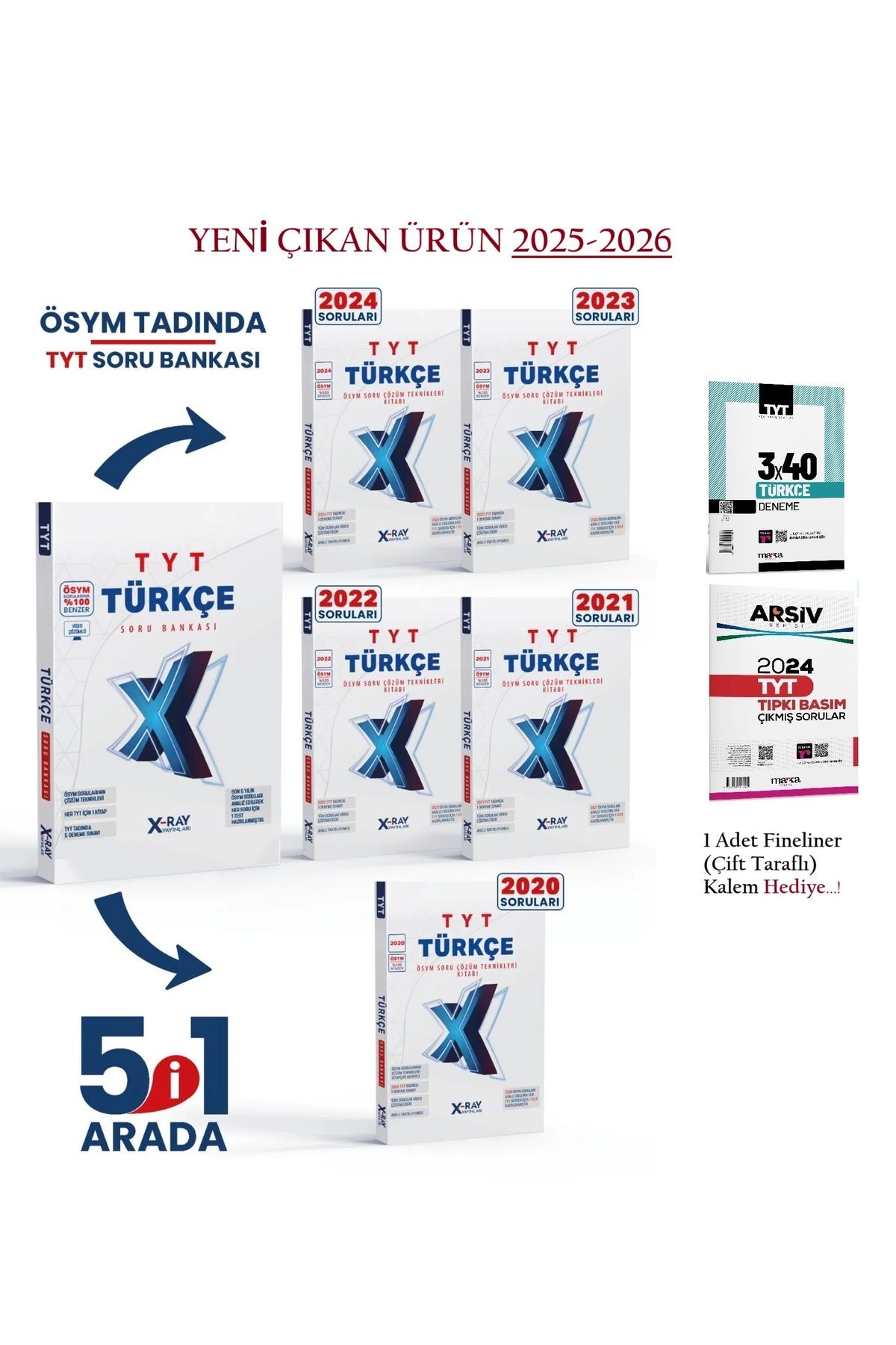 X-RAY Yayınları TYT Türkçe Soru Bankası Video Çözümlü ÖSYM Sorularına Benzer+Tyt Türkçe Deneme+2024 Tyt Çıkmış Soru