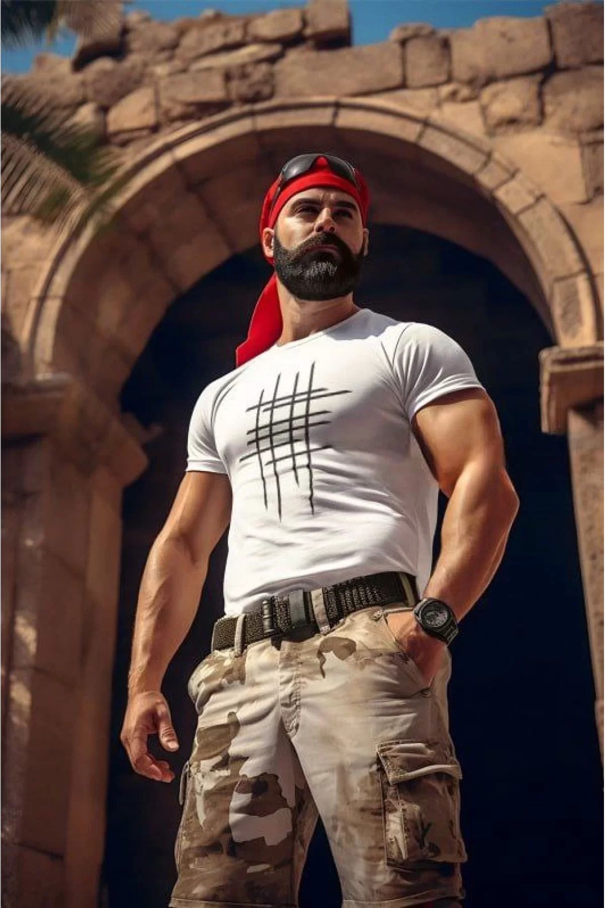 İndigo Park Baskılı Oversize Tişört Unisex Bisiklet Yaka Baskılı Oversize T-Shirt - Beyaz