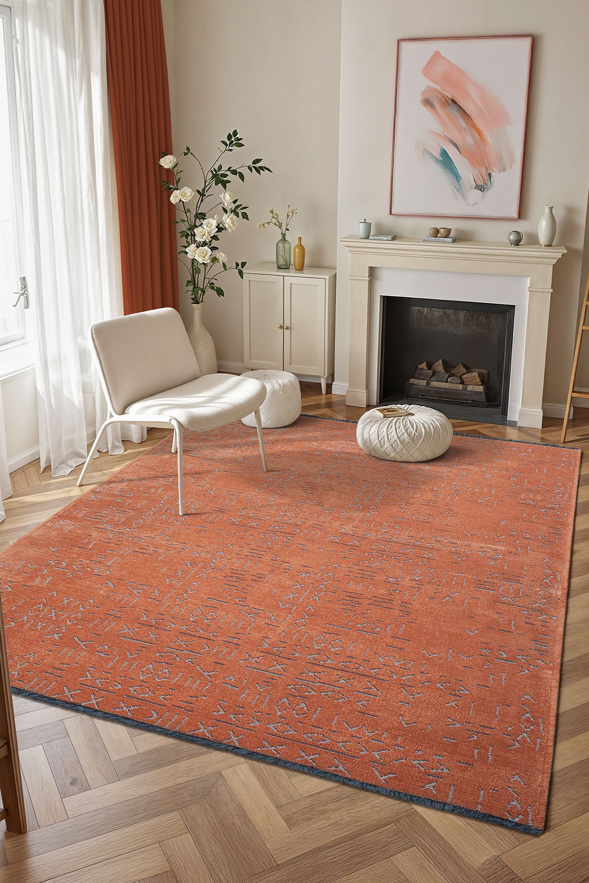 Halı Etnik Çivi Kaymaz Taban Yıkanabilir Dokuma Kilim Koridor Yolluk Mutfak Modern Salon