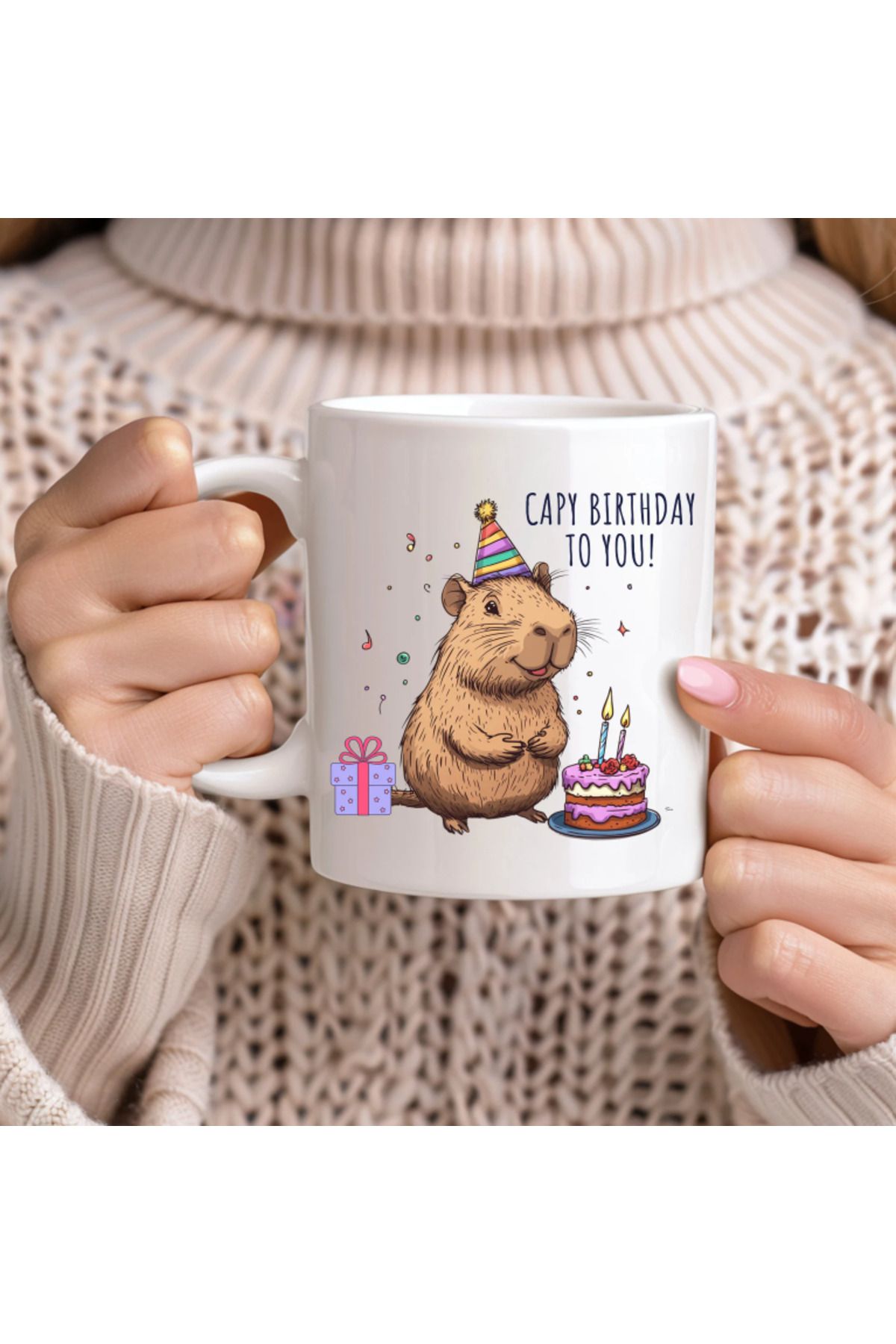 POPULUS Capybara Birthday To You Kupa Bardak