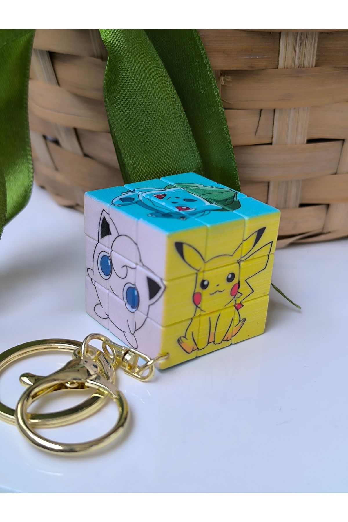 Esey Dizayn Zeka Küpü Yapboz Anahtarlık Pokemon Pikachu Squirtle Togepi Jiggulypff Psyduck