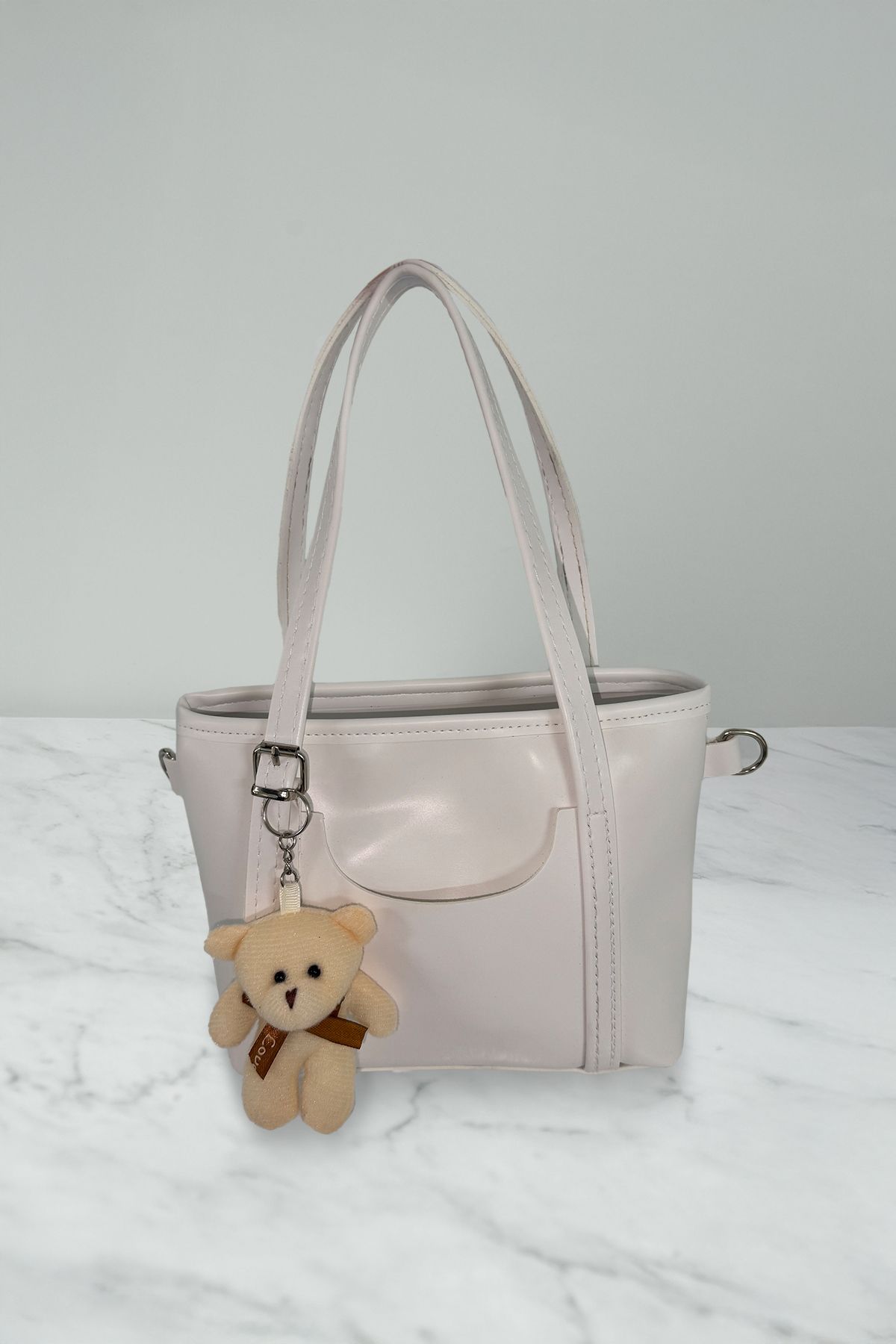 CAN BAG STORE Fermuarlı Kadın Omuz Çantası Ayıcık Hediyeli