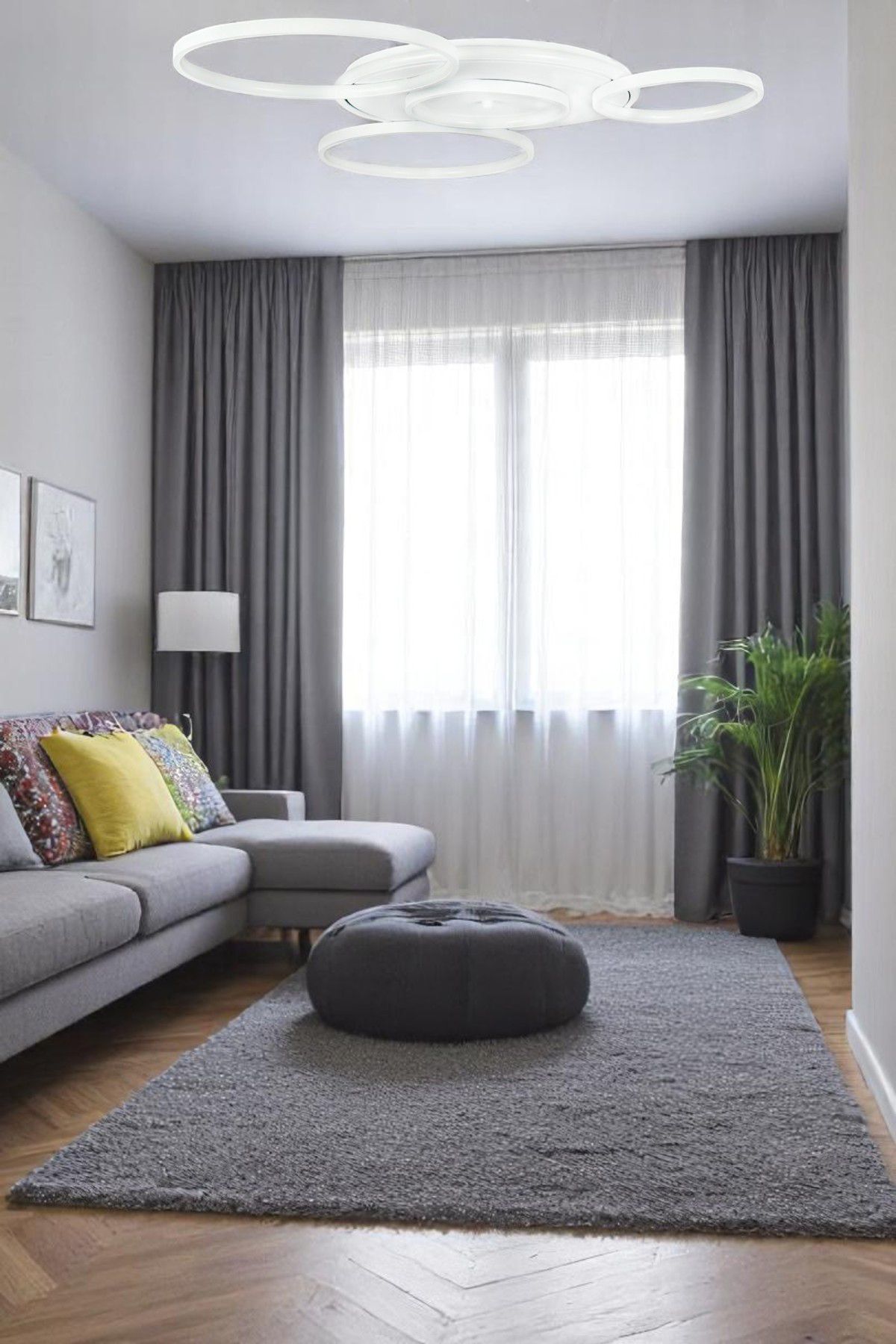LEGACY Yaman Modern Tasarım Beyaz Renk Beyaz Ledli Cafe - Mutfak - Salon Led Avize