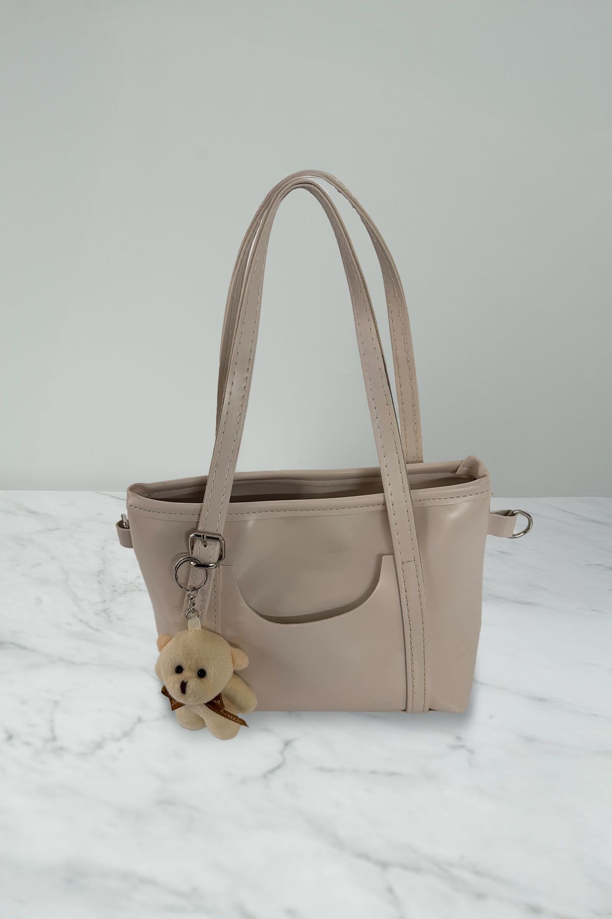 CAN BAG STORE Fermuarlı Kadın Omuz Çantası Ayıcık Hediyeli