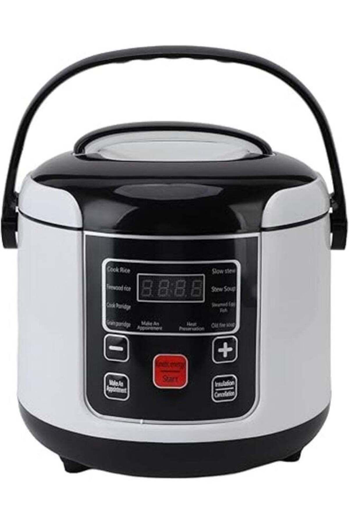 Generic-Mini Rice Cooker 2L Portable Non-stick Multifunctional Travel Rice Cooker with Inner Pot Steamer 1