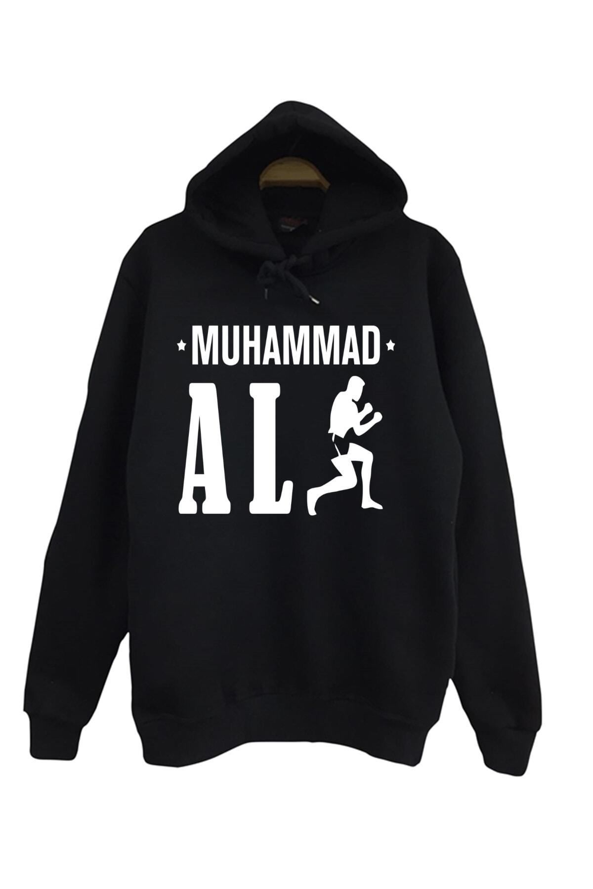 The Fame Muhammed Ali, Boxing, Box, Boks Boksör Unisex, Siyah Kapüşonlu Sweatshirt Hoodie