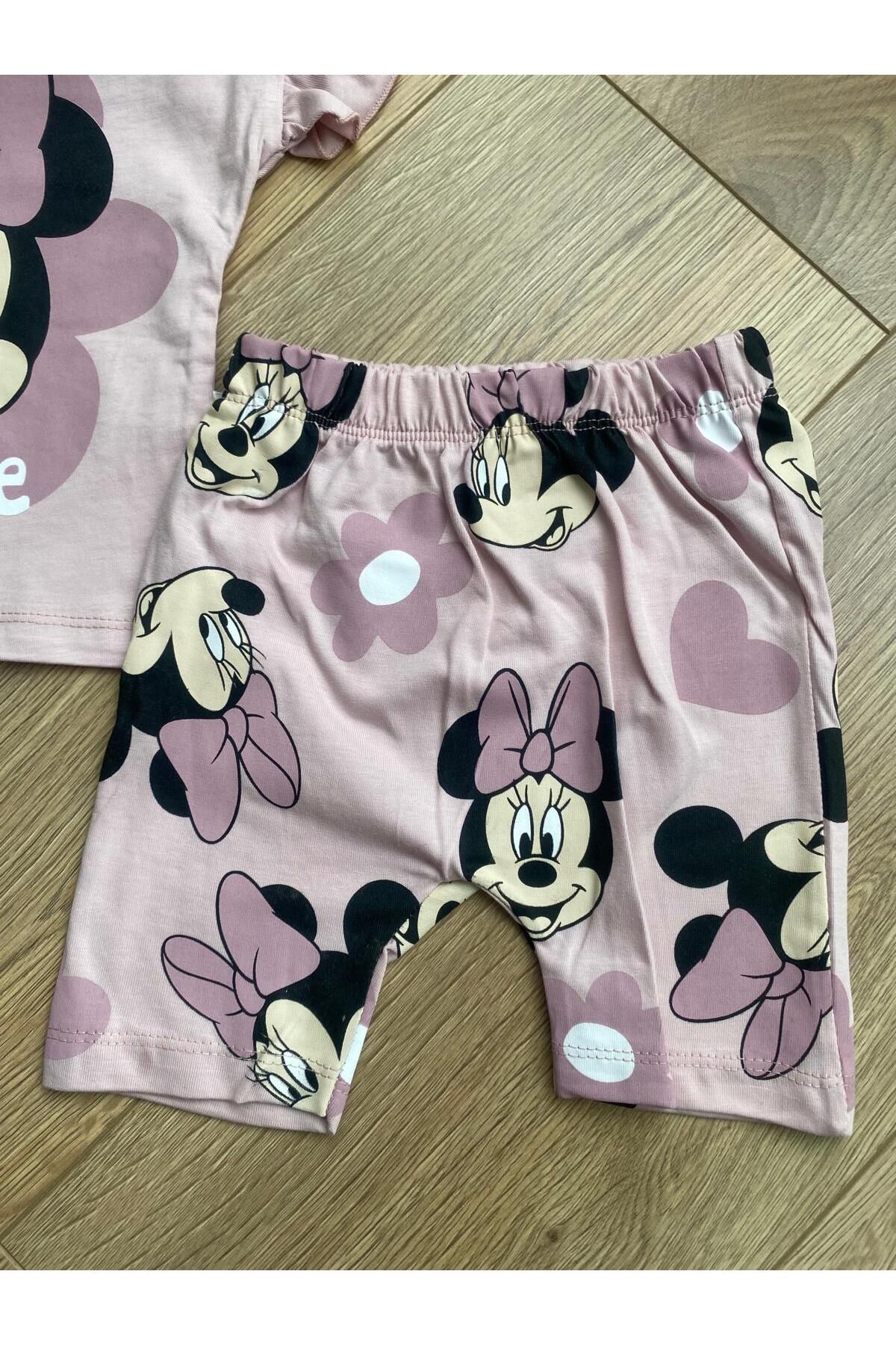 LionKids LİONKİDS KIZ COCUK MİCKEY MAUSE ŞIK ŞORTLU TAKIM