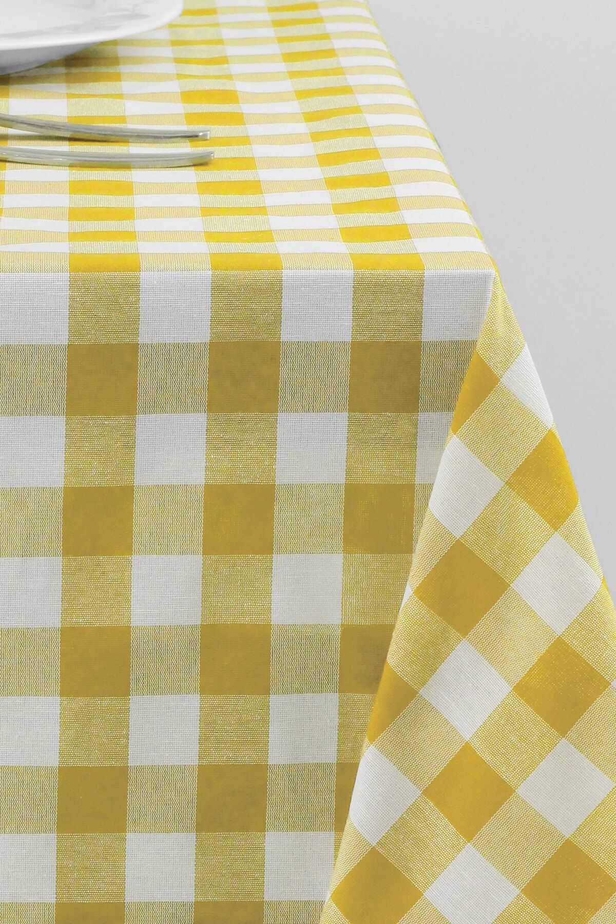 Soft Kare-Yellow Large Square Pattern Gingham Table Cloth Table Picnic Cloth 4
