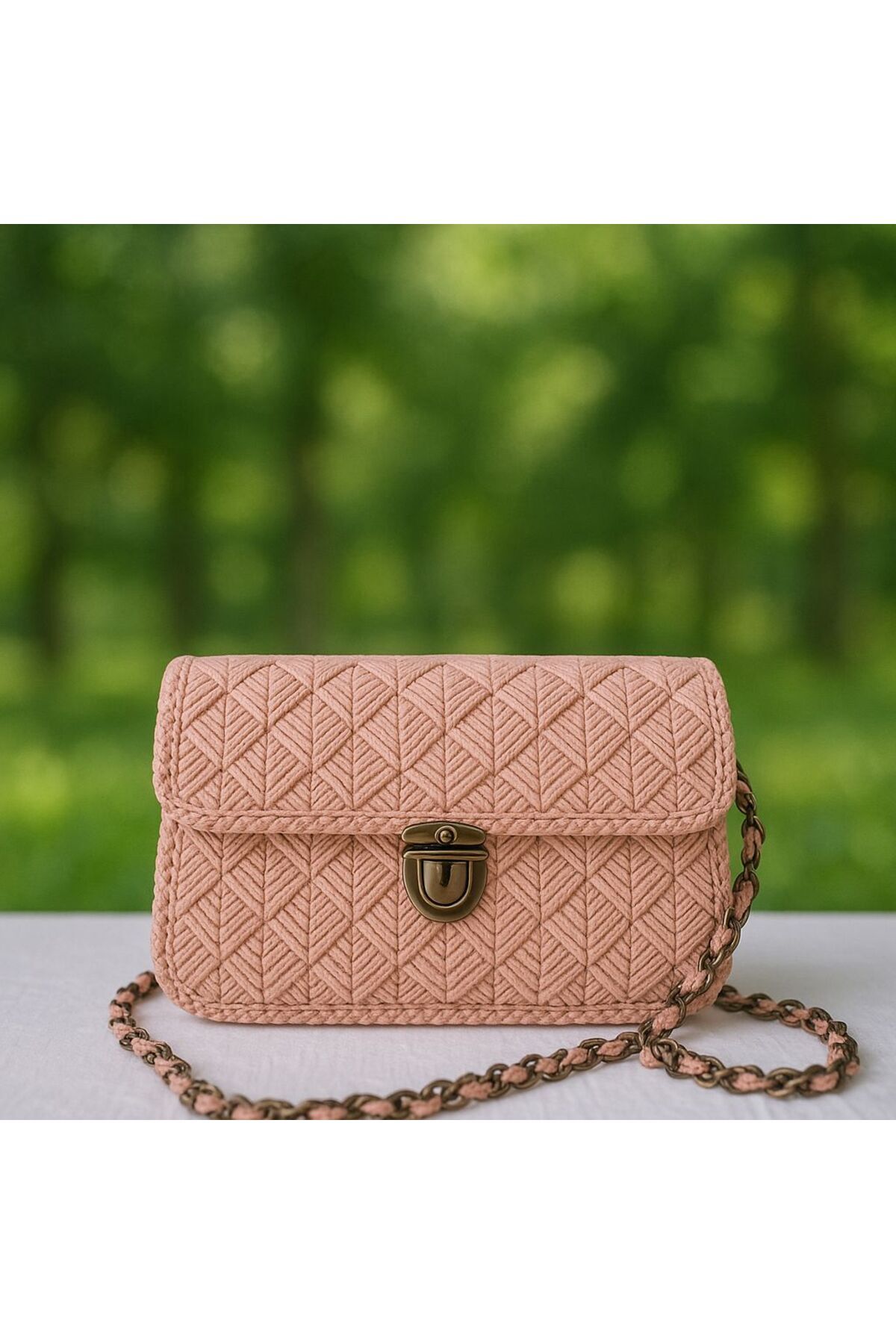 quKa Bag Kadın Kanvas Model Örgü El Ve Kol Çantası