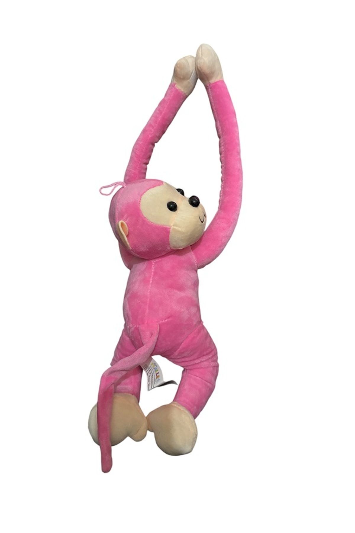 ROSEPREMİUM Sevimli Sesli Pembe Maymun Peluş Oyuncak 60CM