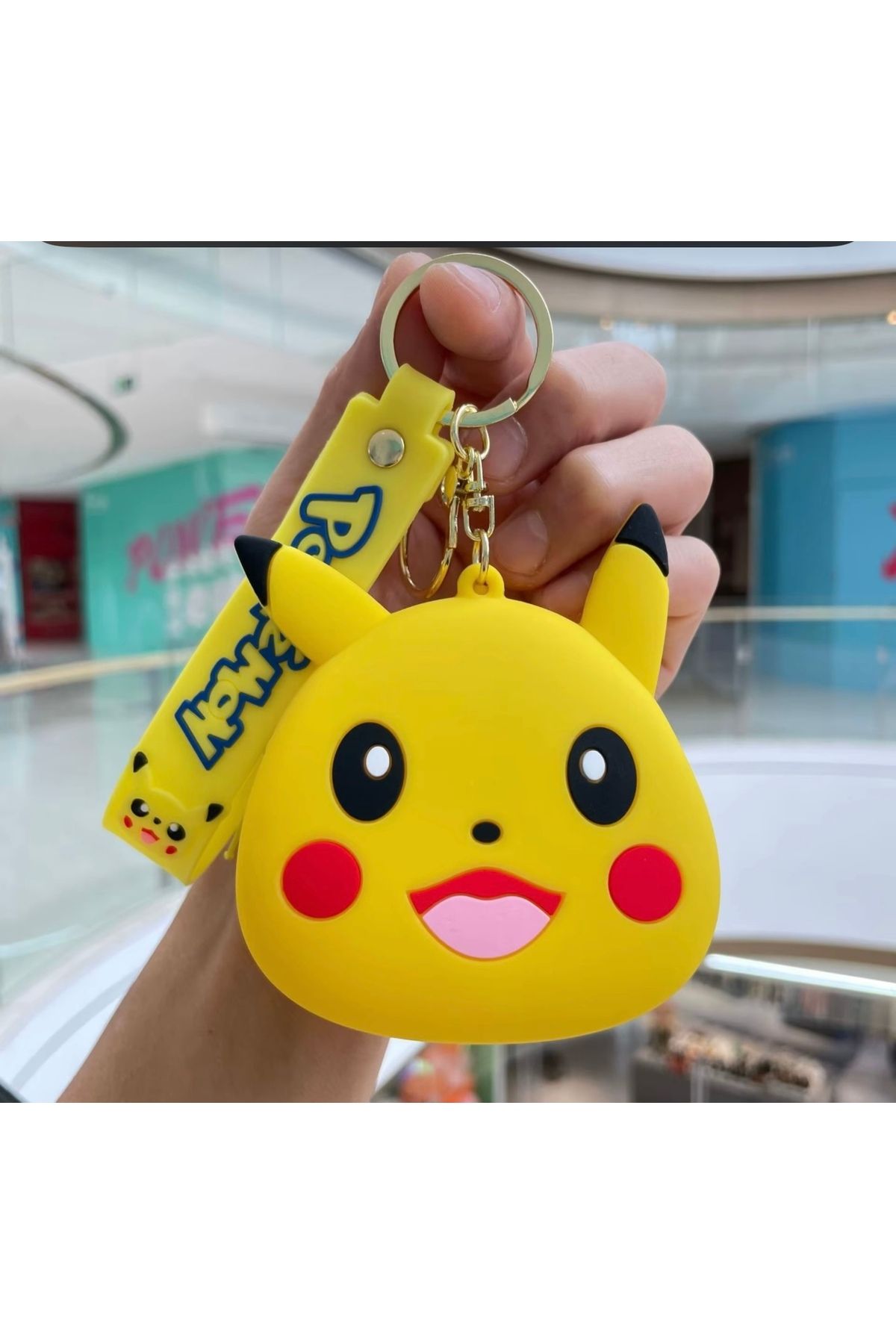 happystoretr 1 adet sevimli silikon pikaçu oyuncak mini cüzdan araba çanta süsü anahtarlık