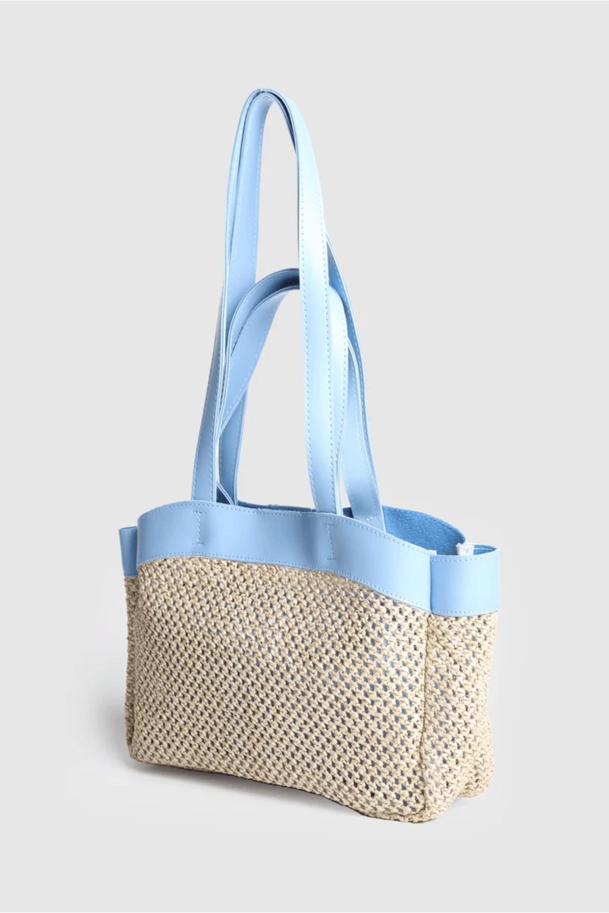 MODA LIZBON A Kalite Ithal Hasır Yavru Çantalı Kadın El Ve Kol Çantası En:35cm Boy:21cm