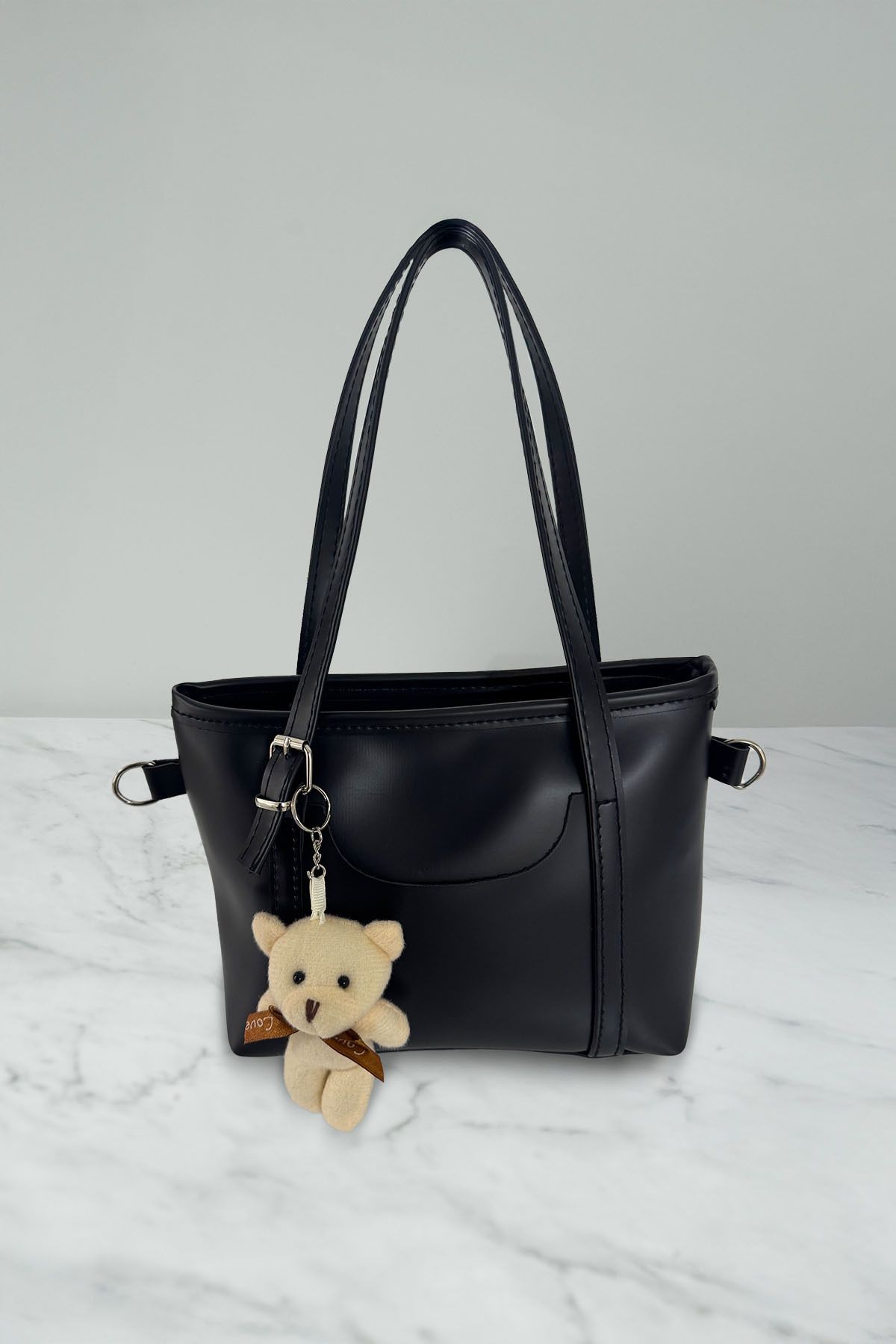 CAN BAG STORE Fermuarlı Kadın Omuz Çantası Ayıcık Hediyeli