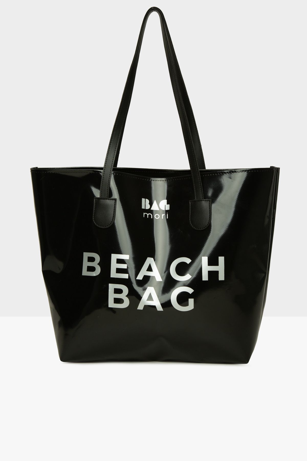 Bagmori Siyah Kadın Beach Bag Baskılı Plaj Çantası M000008612