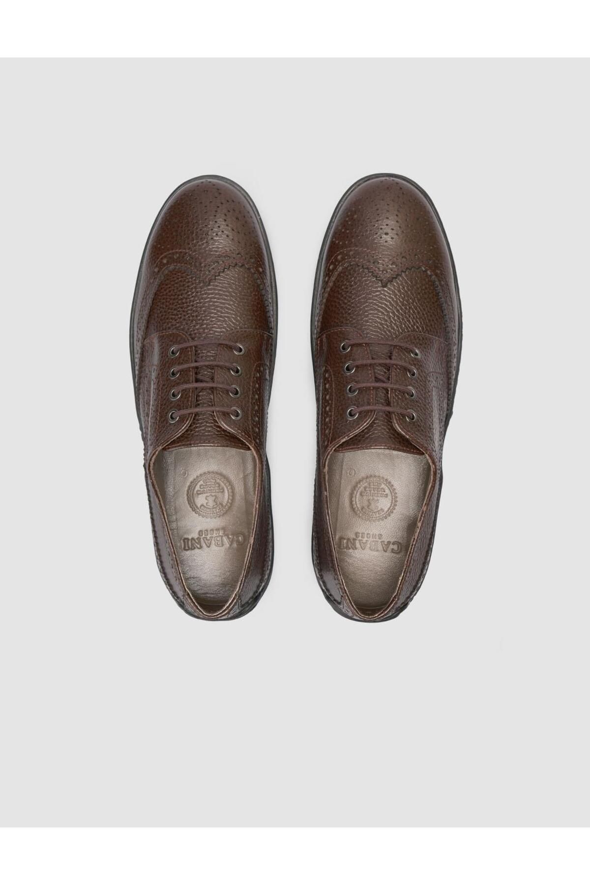 Cabani-100% Genuine Leather Brown Men's Casual Shoes 4