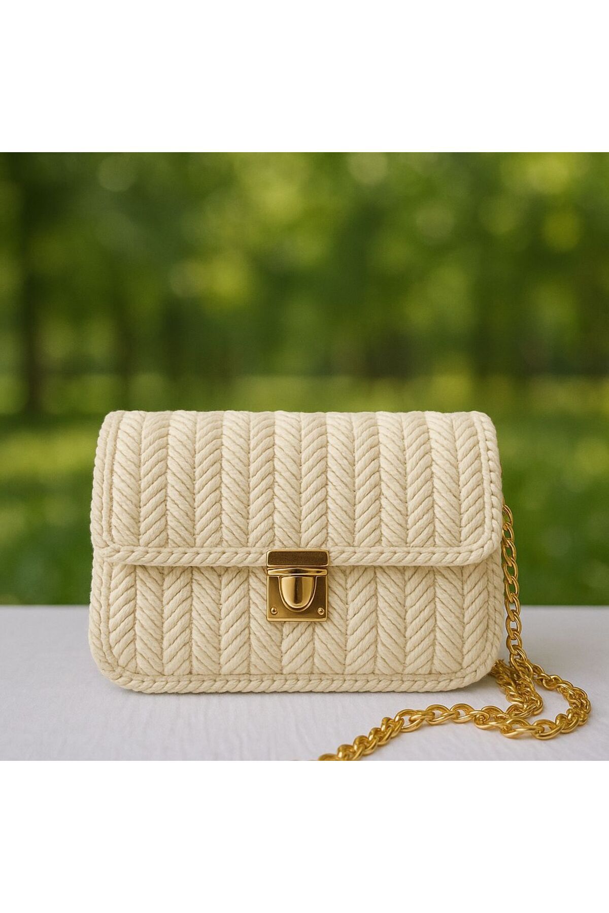quKa Bag Kadın Kanvas Model Örgü El Ve Kol Çantası