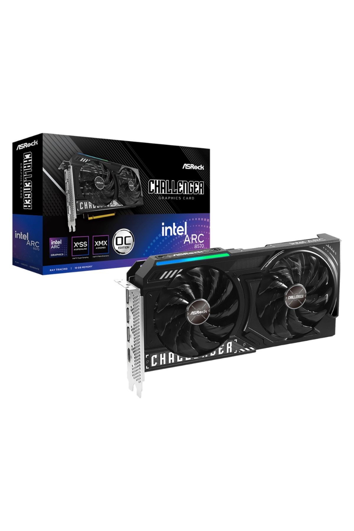ASROCK Asrock Intel Arc B570 Challenger 10GB OC GDDR6 160Bit Gaming (Oyuncu) Ekran Kartı