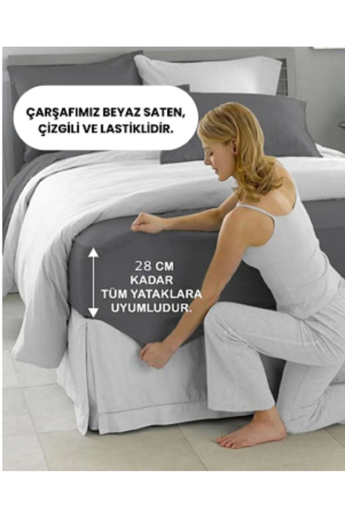Fame Home-Striped Cotton Satin Fitted Sheet 130 X 200 Hotel Duvet Cover 2