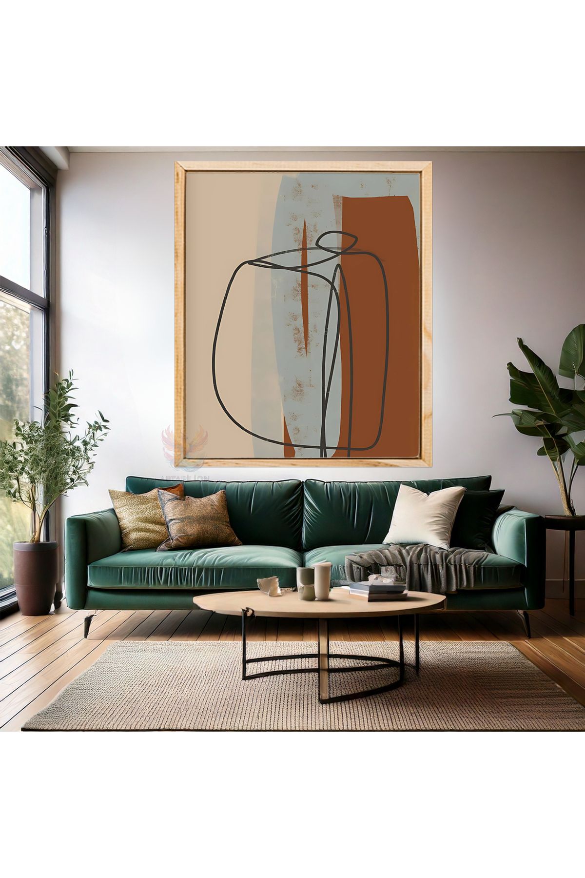 Artarilion Ahşap Çerçeveli MDF Duvar Tablosu Soyut Dijital Baskı Salon Tablosu Modern Tasarım Tablo