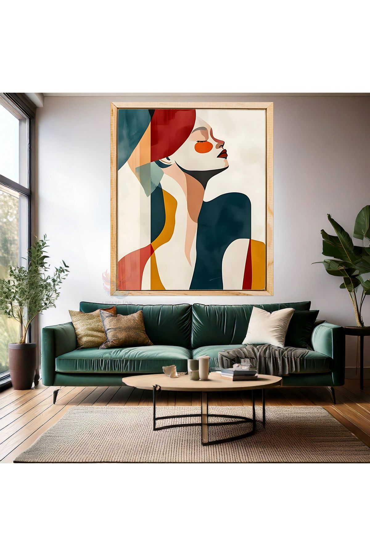 Artarilion Soyut Çizim Kadın Resmi Ahşap Çerçeveli MDF Tablo Duvar Tablosu Modern Ev Dekoru MDF Salon Tablosu