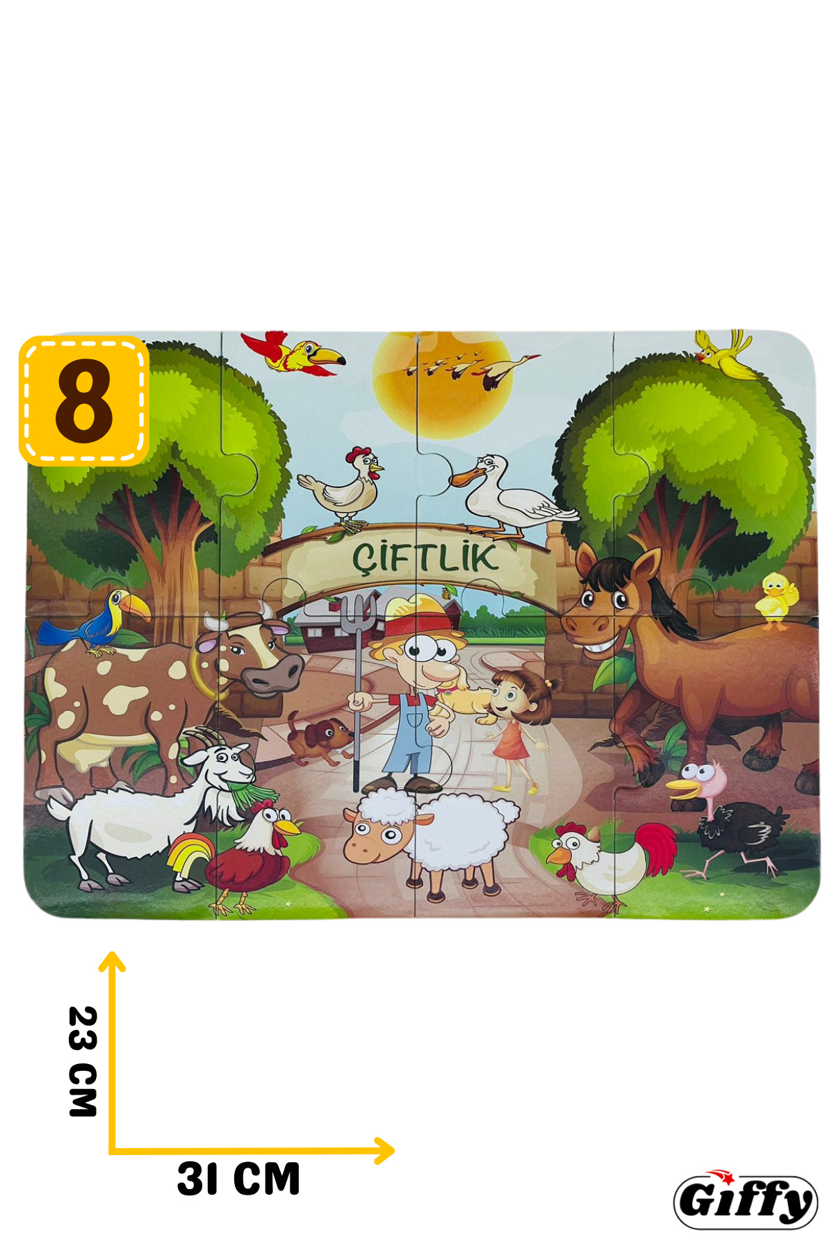 giffy Oyuncak 4'lü Süper Renkli Çiftlik Puzzle 4 Farklı Puzzle 8-12-16-24 Toplam 60 Parça Yap Boz Eğitici fotoğrafı 2 (önizleme)